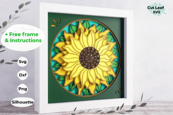 3d Sunflower Shadowbox - Summertime