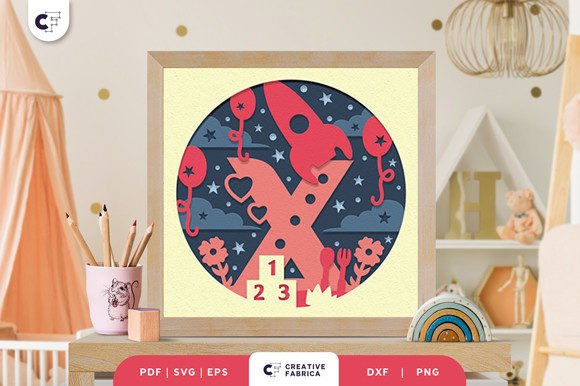 Baby Alphabet X Monogram 3D Papercut SVG: A Creative Room Decor Solution