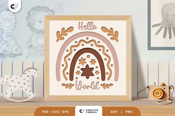 Boho Rainbow 3D Paper Cut for a Modern Nursery Room