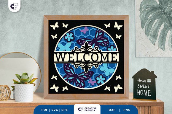 Butterfly Welcome Sign 3D Paper Cut: A Stunning Addition to Your Garden or Home