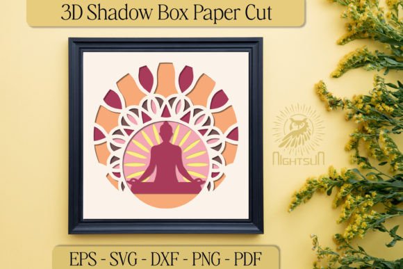 Crafting Elegance with the Namaste 3D Shadow Box Paper Cut SVG
