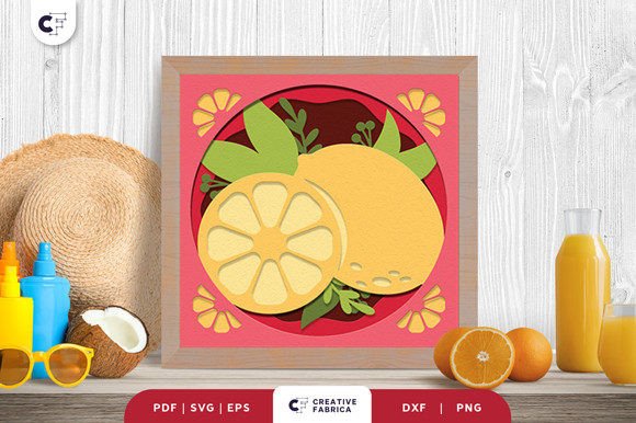 Fresh Lemon 3D Shadow Box Papercut: A Vibrant Addition to Creative Projects