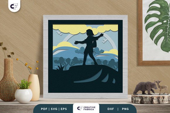 Girl in the Forest 3D Shadow Box SVG: A Creative Asset for Nature-Inspired Designs