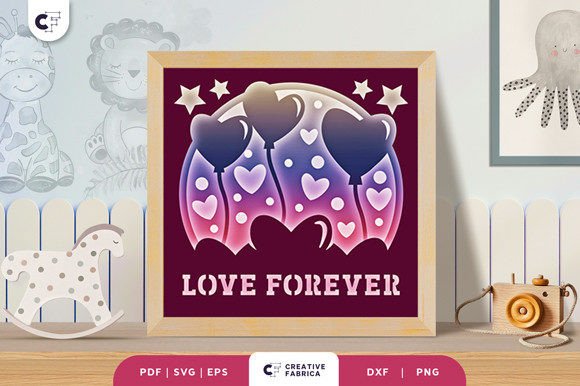 Love Forever Shape 3D Shadow Box SVG
