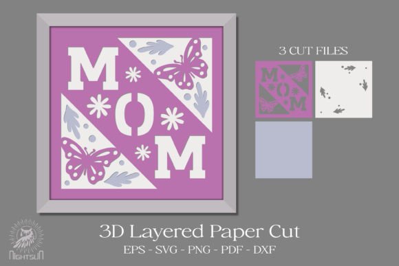 Mom 3D Light Box Paper Cut