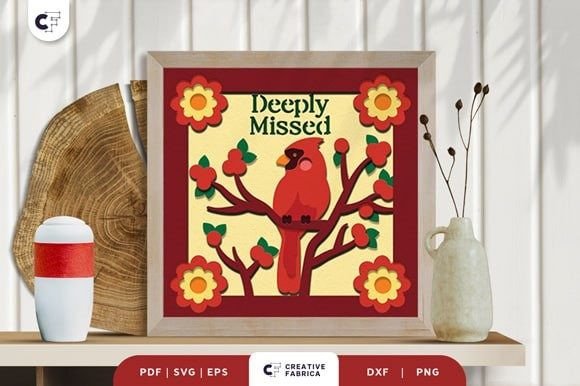 Red Cardinal 3D Layered Papercut: A Heartfelt Remembrance for Cherished Memories