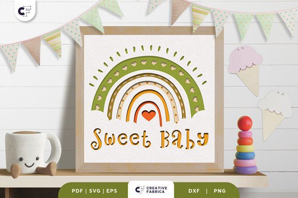 Sweet Baby Boho Rainbow 3D Shadowbox: A Whimsical Addition to Your Nursery