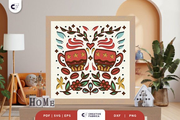 Transform Your Creative Space with the Folk Art Cup 3D Shadow Box