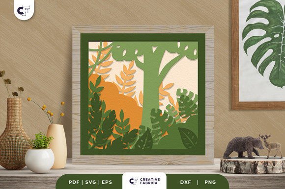 Tropical Jungle 3D Paper Cutting SVG: Bring Nature Indoors